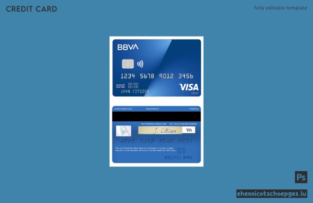 Beispielvorschau der BBVA Bank Visa Kreditkarte für Portugal